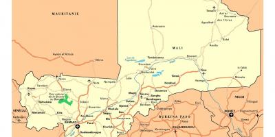 Žemėlapis Malio miestų