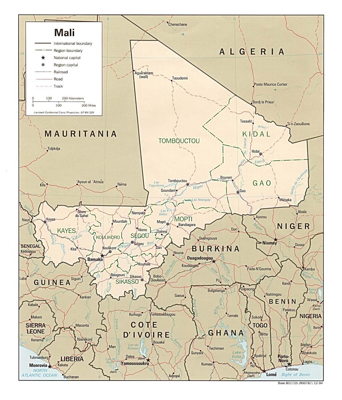 Žemėlapis Malio šalį